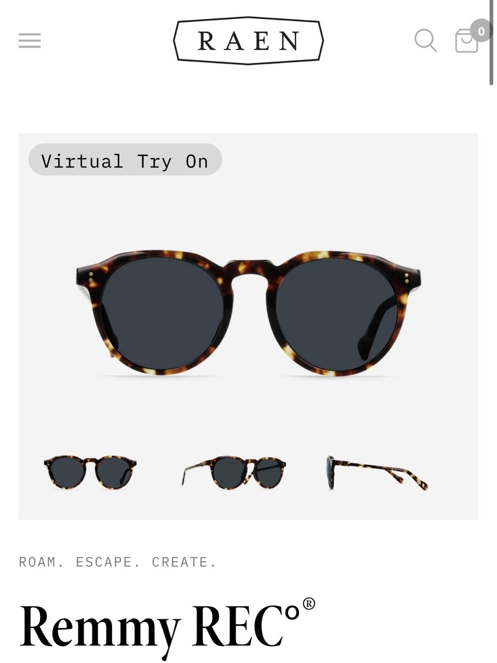 RAEN Remmy REC® Tortoise Frame Sunglasses with Dark Lenses